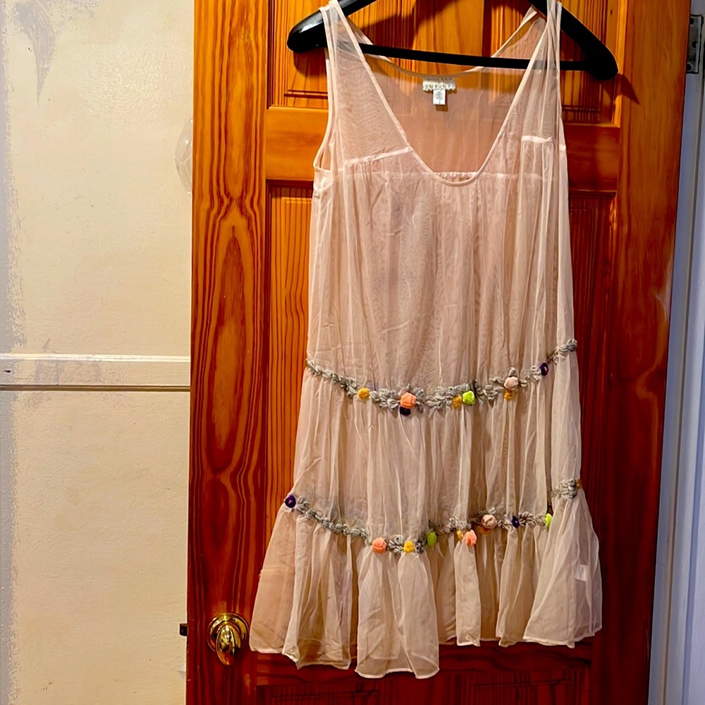 Sheer see-through cover dress, or under slip type dress a oversized small